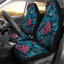 Load image into Gallery viewer, Red &amp; Blue Sugar Skull Car Seat Covers
