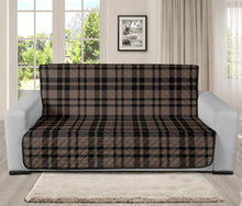 Load image into Gallery viewer, Brown and Black Plaid Furniture Slipcover Protectors
