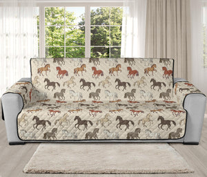 Horses on Beige Furniture Slipcover Protectors