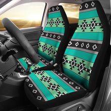 Load image into Gallery viewer, Green, Blue and Gray Abstract Aztec Ethnic Pattern Boho Car Seat Covers
