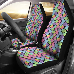Rainbow Mermaid Scales Car Seat Covers Protectors