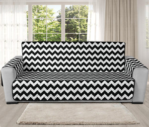 Black and White Chevron Pattern Furniture Slipcover Protectors