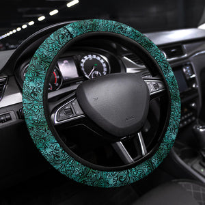 Faux Tooled Leather Steering Wheel Cover
