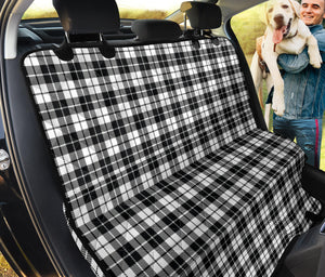Black and White Plaid Pattern Tartan Back Seat Cover Pet Hammock