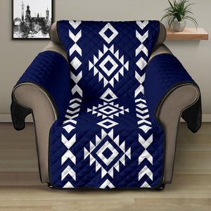 Navy and White Ethnic Tribal Design Recliner Slipcover Protector Fits Up To 28" Seat Width Chairs