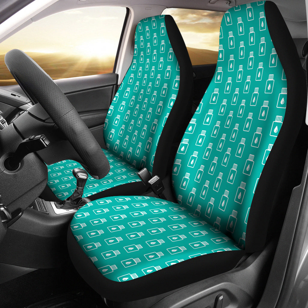 Turquoise Essential Oil Bottles Car Seat Covers