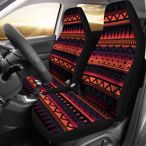 Orange, Red and Black Abstract Ethnic Tribal Design Car Seat Covers Set