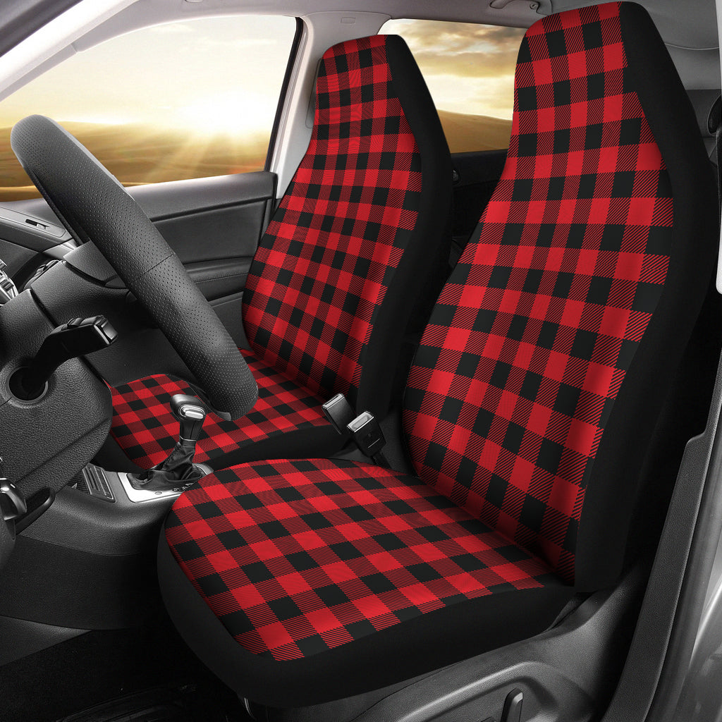 Red and Black Buffalo Plaid Car or SUV Seat Covers Universal Fit