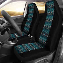 Load image into Gallery viewer, Black With Teal Ethnic Pattern Stripe Car Seat Covers Set
