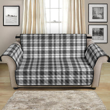 Load image into Gallery viewer, Gray and White Plaid Loveseat Sofa Protector Slipcover Fits Up To 54&quot; Seat Width Couches
