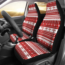 Load image into Gallery viewer, Red and White Thunderbird Pattern Car Seat Covers Native American Ethnic Mexican Inspired
