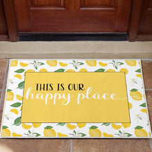 Load image into Gallery viewer, This Is Our Happy Place Lemon Pattern Welcome Mats
