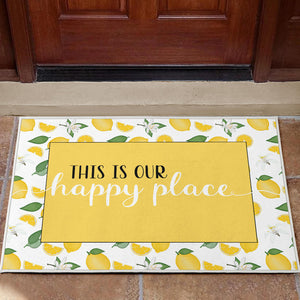 This Is Our Happy Place Lemon Pattern Welcome Mats