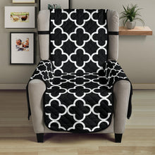 Load image into Gallery viewer, Black and White Quatrefoil Pattern Furniture Slipcover Protectors
