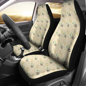 Tuscan Olives Pattern on Light Cream Background Car Seat Covers