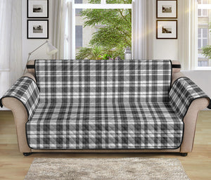 Gray and White Plaid Sofa Slipcover Protectors For 70" Seat Width Couches