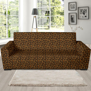 Leopard Animal Print Stretch Slip Cover Couch Protector For Up To 90
