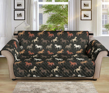 Load image into Gallery viewer, Horse Pattern On Dark Background Sofa Cover Couch Protector
