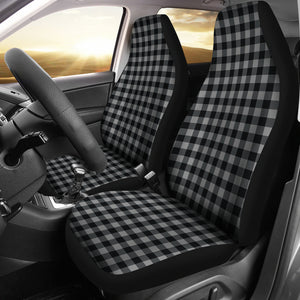 Gray Small Buffalo Plaid Car Seat Covers Set