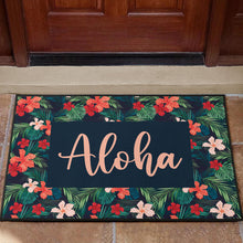 Load image into Gallery viewer, Aloha Hawaiian Tropical Flower Door Mat Colorful
