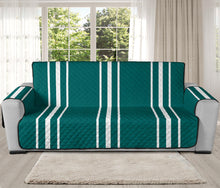 Load image into Gallery viewer, Teal and White Striped Oversized Sofa Protector Slipcover
