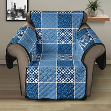 Load image into Gallery viewer, Blue Patchwork Style Printed Shabby Chic Furniture Covers

