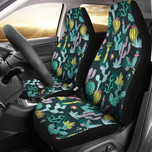 Colorful and Bright Cactus Pattern Car Seat Covers Set