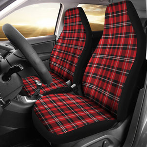 Red, Black and White Plaid Car Seat Covers Universal Fit