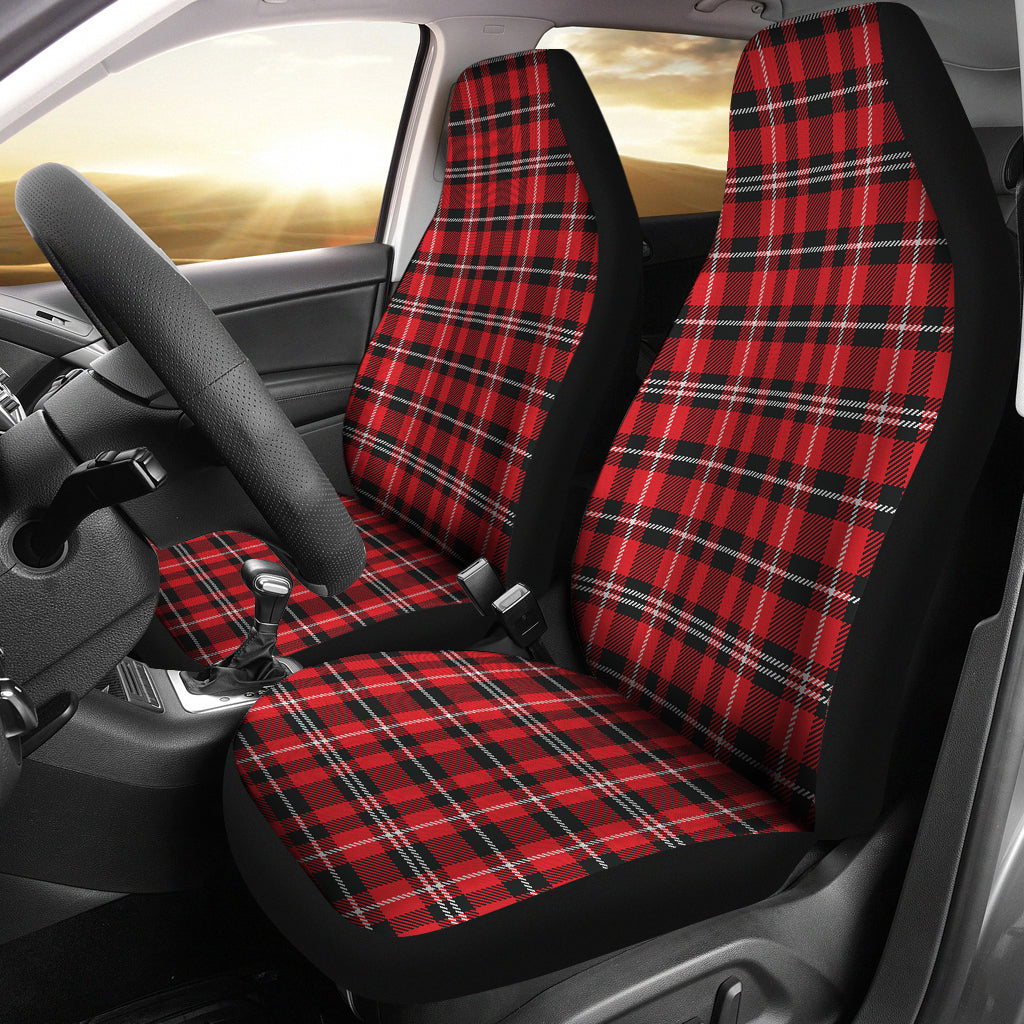 Red, Black and White Plaid Car Seat Covers Universal Fit