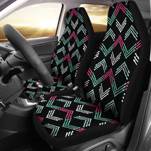Load image into Gallery viewer, Pink, Green, White and Black Boho Ethnic Pattern Car Seat Covers
