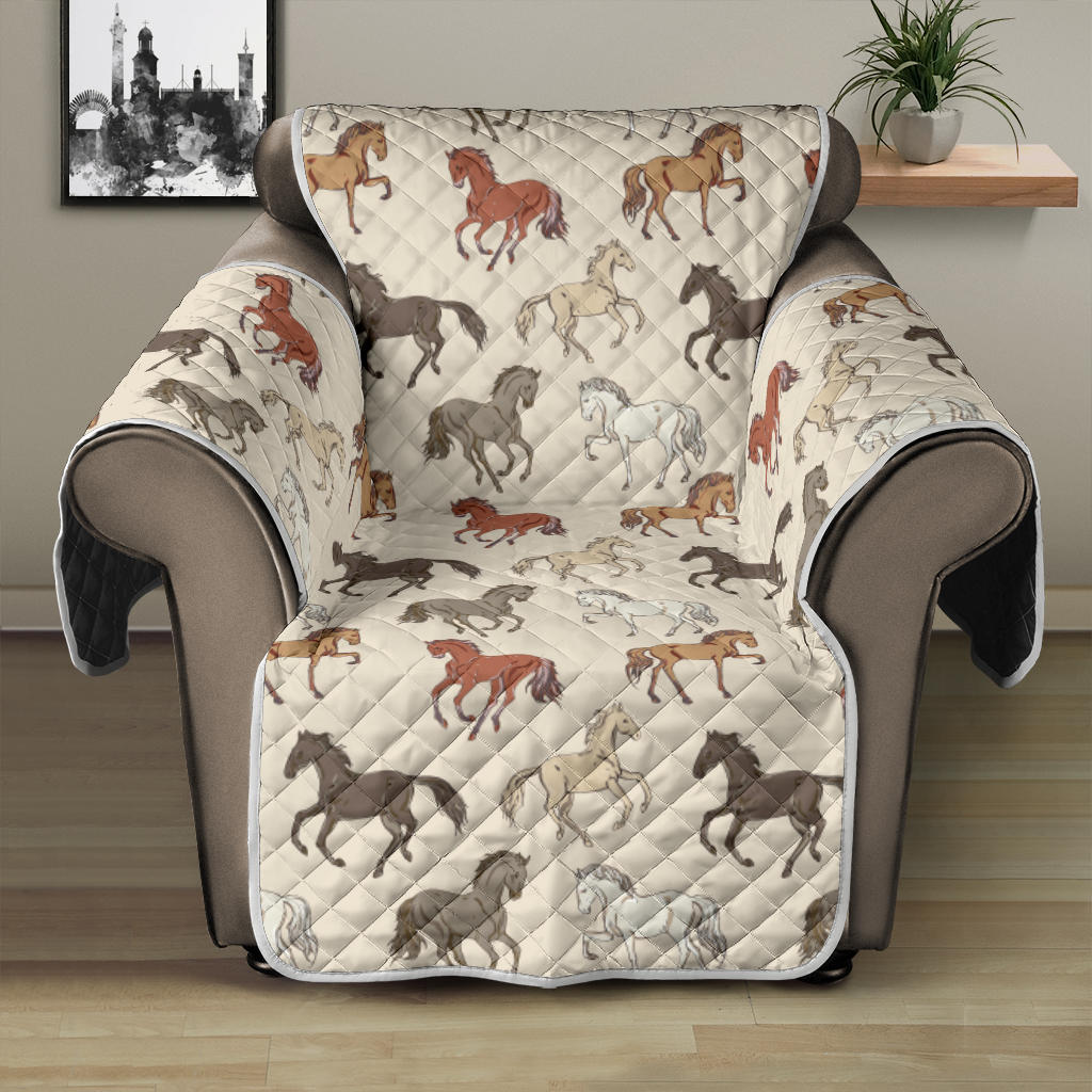 Beige With Horse Pattern Recliner Cover 28
