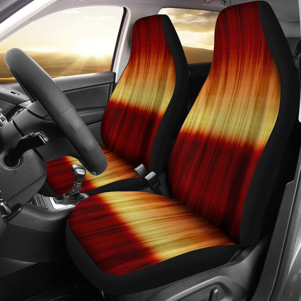 Red, Yellow, Orange Tie Die Print Car Seat Covers, Seat Protectors