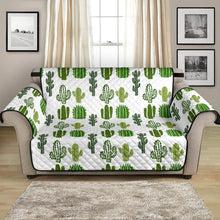 Load image into Gallery viewer, White With Green Cactus Pattern Furniture Slipcovers
