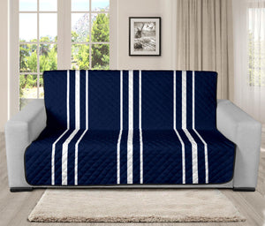 Navy Blue and White Stripes Futon Sofa Protector Slipcover For Up To 70" Wide Sleeper