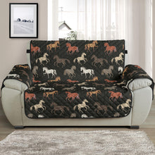 Load image into Gallery viewer, Horse Pattern on Dark Background 48&quot; Loveseat Furniture Slipcover
