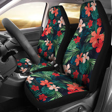 Load image into Gallery viewer, Red and Coral Tropical Flower Car Seat Covers Set of 2 Universal Fit
