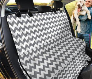 Gray and White Chevron Back Bench Seat Cover Protector For Pets