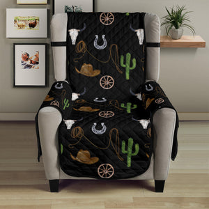 Western Cowboy Pattern on Black Furniture Slipcover Protectors