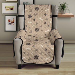 Light Brown Beige With Paw Print Pattern Furniture Slipcovers