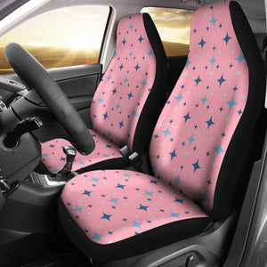 Pink With Retro Stars Pattern Car Seat Covers