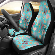 Load image into Gallery viewer, Ocean Pattern Shells Coral Teal Water Background Car Seat Covers
