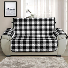 Load image into Gallery viewer, Black White Buffalo Plaid 48&quot; Chair and a Half Sofa Couch Protector Cover Farmhouse Decor
