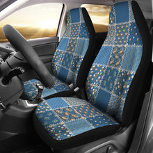 Load image into Gallery viewer, Blue Shabby Chic Patchwork Style Car Seat Covers
