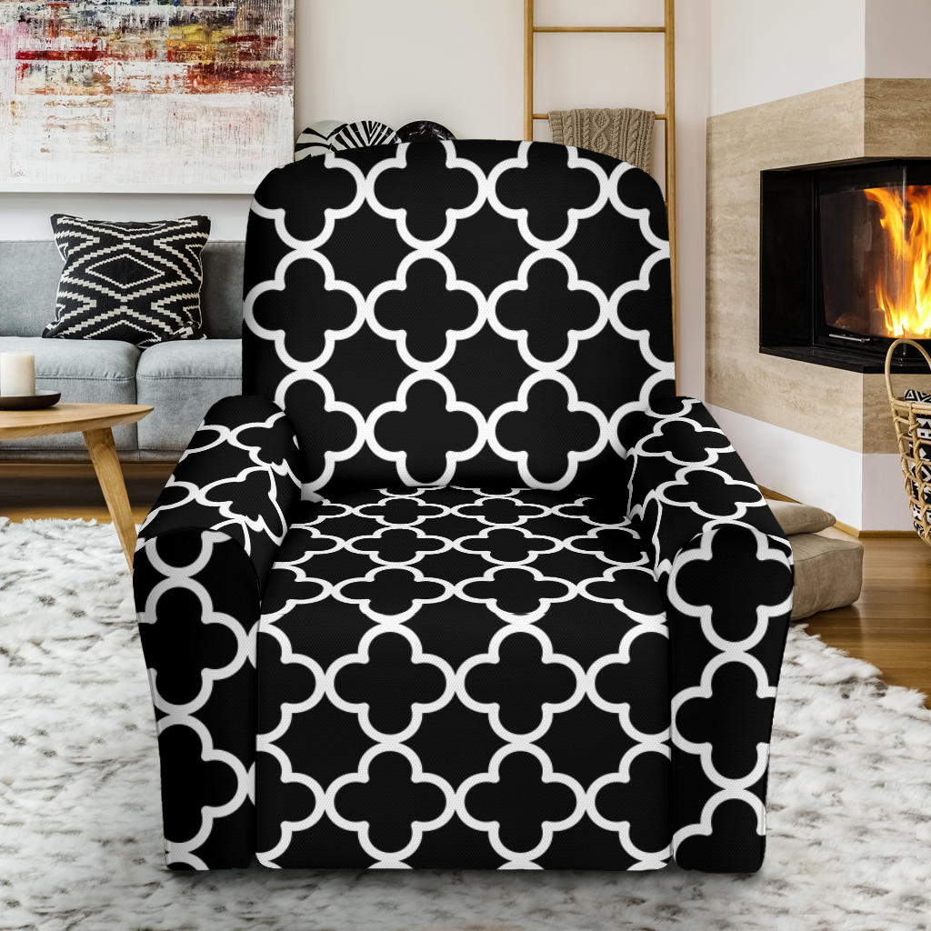 Quatrefoil Stretch Recliner Slipcovers With Elastic Edge Fits Up To 40