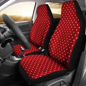 Red and White Polka Dot Car Seat Covers Polkadots Retro Vintage