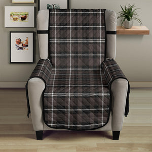 Brown, Black and White Plaid Tartan 23" Chair, Sofa, Couch Protector, Slip Cover, Cover