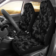Load image into Gallery viewer, Camo Car Seat Covers Dark Gray and Black Seat Protectors Camouflage Pattern
