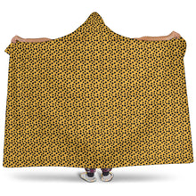 Load image into Gallery viewer, Yellow Cheetah Print Hooded Blanket With Sherpa Lining Animal Skin
