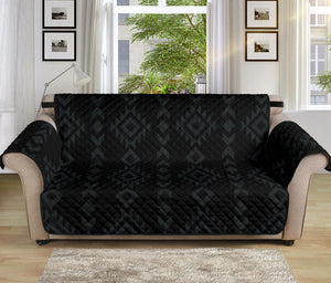 Black With Gray Ethnic Tribal Pattern 70" Seat Width Sofa Protector Slipcover