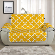 Load image into Gallery viewer, Golden Yellow and White Quatrefoil Furniture Slipcover Protectors
